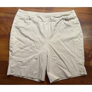 Soft Surroundings Women’s Beige Pull On Casual Stretch 8” Shorts Sz Large